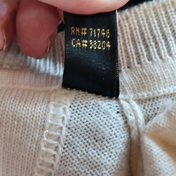 Ben Hogan Men's Large Merino Wool Cream V-neck Sweater Vest Bulldog Golf Italy - Picture 7 of 10